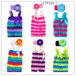 CTP326-1 LACE ROMPER & HEAD BAND SET