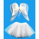 CTU1483WT- SILVER WHITE ANGEL 2PCS DRESS UP SET