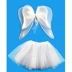 CTU1483WT- SILVER WHITE ANGEL 2PCS DRESS UP SET