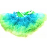 OD2014BLGR-TURQUOISE PETTI SKIRT GREEN RUFFLE