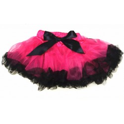 OD2014FUBK--FUCHSIA PETTI TUTU BLACK RUFFLE