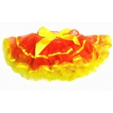 OD2022ORYL--ORANGE PETTI SKIRT YELLOW RUFFLE
