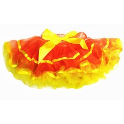 OD2022ORYL--ORANGE PETTI SKIRT YELLOW RUFFLE