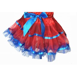 OD2022REDBL--RED PETTI SKIRT BLUE RUFFLE