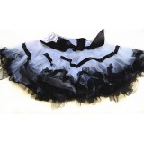 OD2022WTBK--WHITE PETTI SKIRT BLACK RUFFLE
