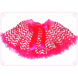 OD2076-HP -HOT PINK  CHEVRON SATIN PETTI SKIRT