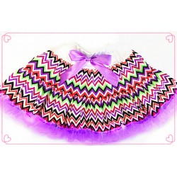 OD2076-RB-RAINBOW CHEVRON SATIN PETTI SKIRT