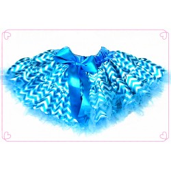 OD2076-TQ-TURQUOISE CHEVRON SATIN PETTI SKIRT