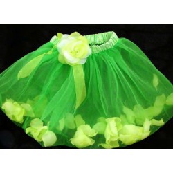 OD289-1GR--GREEN FLOWER PETAL TUTU