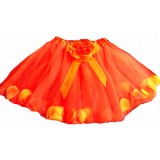 OD289-1OR--ORANGE FLOWER PETAL TUTU