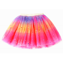 TU33-FSRB- Kid Star Fuchsia Rainbow Tutu