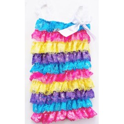 CTP326RB-1--BRIGHT COLOR RAINBOW LACE ROMPER