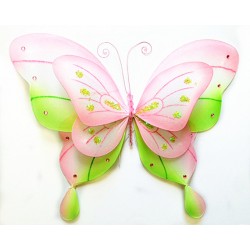 B21965-PK 21" DOUBLE LAYER BUTTERFLY DECOR