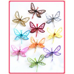 DC2303-5" 3D SHEER JEWELED DRAGONFLY CLIP