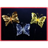 RS130G-4" SHEER XMAS BUTTERFLY ON WIRE