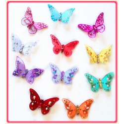 B090355-4" SHEER JEWELED BUTTERFLY CLIP